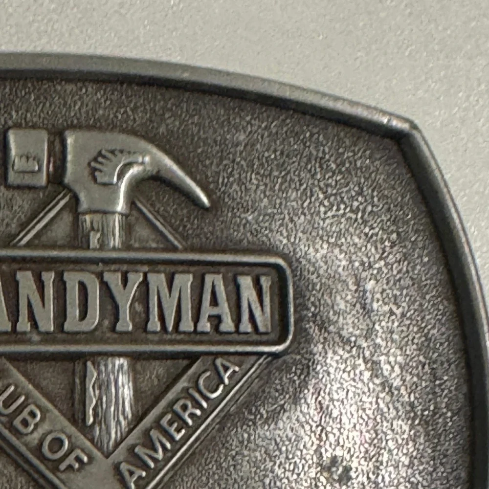 Handyman Club of America Life Member Belt Buckle Vintage 1996 Pewter Finish‎